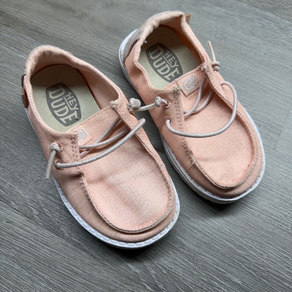 Hey Dude Wendy Toddler Glitter Rose Gold Slip On Loafers Shoes K8